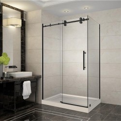 Turin Vertiges Shower Door (10 mm) 32-in x 48-in - Black